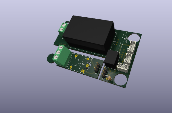 3D-view платы контроллера из KiCad